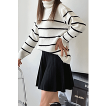 [당일발송] 스테디 프로라 밴딩 플레어스커트 키작녀 하비 니트 퍼 플리츠 미니스커트(3colors) pt0015