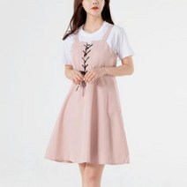 바보사랑 여자 봄 여름 뷔스티에 민소매 아일렛 귀여운 원피스.옷자락(무료배송)