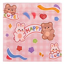 킹콩아울렛 10매입 다용도 캐릭터 비닐지퍼백 미니 포장 봉투 파우치 크리스마스선물, 02. 해피프렌즈