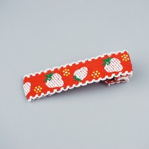 딸기 자수 집게핀 유아 여아 아기집게핀