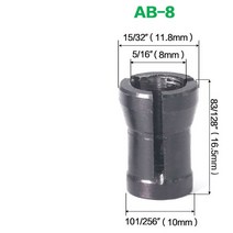 6mm/1/2mm/8mm 목공 라우터 비트 조각 기계 우드 밀링 커터 척 변환 세트 6.35 피, 06 AB-8