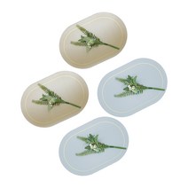 모어코지 코테 양면 테이블매트 4p 세트, 골드 + 그레이