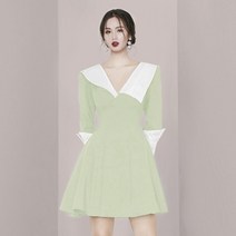 아나운서 원피스 하객룩 기상캐스터 첫출근복장 면접 오피스룩 고급 여성 하객 의상 미시 정장 긴팔
