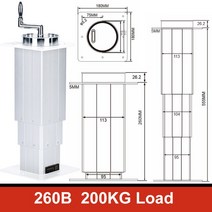 낮은침대 전기 다다미 리프트 수동 테이블 최대 지원 100kg 260-555mm 305-705mm 355-810mm 조정 높이, 06 260B