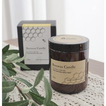 천연 밀랍 컨테이너 캔들 200g, 스모크리스심지