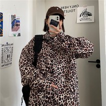 봄 ins 레오파드 긴팔 셔츠 블라우스 블라우스 커플룩