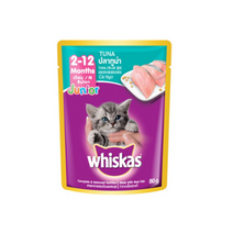 위스카스 고양이주식 파우치, 주니어 참치, 80g, 12개