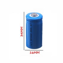 견고한 2000mah 16340 레이저 펜용 충전식 리튬 이온 배터리 Led 손전등 CR123A 장난감, 01 2 Battery