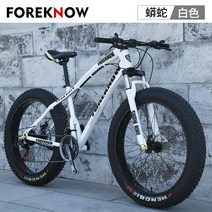 오프로드 산악 팻바이크 광폭타이어 다운힐 펫 바이크 로드자전거 MTB, 27단 + 26인치cm, 흰색