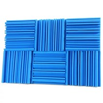 방음벽 흡음재 흡음 매트 스펀지 녹음실 12/24Pcs 25x25x5cm 스튜디오 음향 패널 방음 스폰지 디퓨저 드럼, 02 Blue_02 12PCS, [02] 12PCS