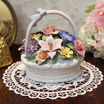 꽃바구니 도자기인형3종 피겨린 도자기피겨린 도자기소품, 상세페이지참고