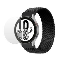 스페이스쉴드 갤럭시워치4 44mm 호환 브레이드 솔로루프 나일론 스트랩 밴드 25color 3+1 필름 1매 증정, 블랙, L
