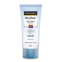 뉴트로지나 Neutrogena 울트라 시어 드라이 터치 선스크린 로션 3 Fl oz 여행용 사이즈 SPF 55 UVA UVB 차단 워터프루프 논코메도제닉 유분기 라이트