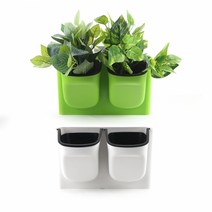 벽화분 벽걸이화분 수경재배 플라스틱화분, 그린, 1개