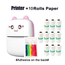 날인기 유통기한 마킹기 미니 C9 열전사 프린터 58mm DIY 공부 메모 영수증 스티커 라벨 안드로이드 IOS HD, 15 Pink 10R Sticker W