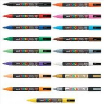 유니 포스카 3M 마카펜(0.9-1.3mm) 낱색 17칼라, 26.실버