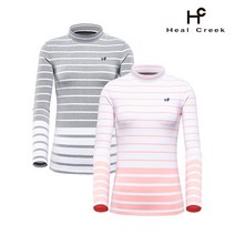 [힐크릭] (여성)변형 스트라이프 하이넥 티셔츠_1HCTSW8501