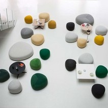 조약돌소파 라운지 등받이없는 3인용 25평 모듈 구름 ㄱ 25평 빈백 모찌 패브릭 카페 쇼파, 블루 라지