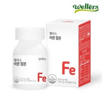 웰러스 바른 철분유산균유래 비헴철 No화학부형제 (740mg x 90정 3개월분) 822018