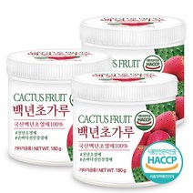 푸른들판 국내산 백년초 선인장 열매 분말 가루 100% 국산 백련초 손바닥선인장 천년초 열매 파우더, 180g, 3개