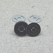 핀쿠션 NEW) 14mm 아플리케 자석단추 스냅단추 (2개), 블랙실버