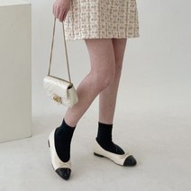 와이샵 / 퀼팅 투톤 발레리나 플랫 슈즈 2color