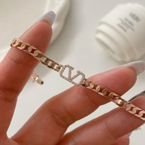 14k 18k 데일리 큐빅 브이 포인트 금 엄마팔찌 선물