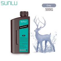 SUNLU 405nm UV 수지 표준 500G 고정밀 경화 액체 인쇄 재료 LCD 3D 프린터 Pn Mono 광자 모노, [05] Grey, 05 Grey