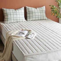 마샤홈 호텔식 먼지 없는 알러지케어 침대 패드, 헬로 패드 아이보리