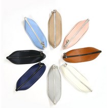 니뜨 인조가죽 스몰 지퍼탑 /뜨개실무료도안증정 니뜨가방부자재 뜨개부자재 지퍼탑 클러치지퍼 지퍼달기 반제품 지퍼 뜨개지퍼, 카멜브라운