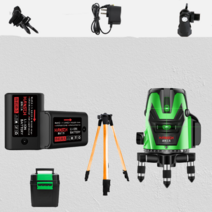 수평 휴대용 레이저레벨기 측정기 전자줄자 미니 모듈 초강력 광파기 측량기 십자 높이 라인 그린 디지털자, 3선식 기본형+삼각대
