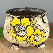 다육맘 수제화분 다육화분 도향#259, 옐로우