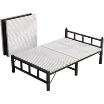 철제 접이식 침대 싱글 공간 활용 1인용 간이 기숙사, 90cm 와이드화이트 프레임실버레이