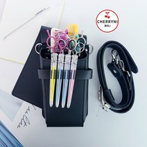 [체리니]미용가위집 TW65 블랙 통가죽가위집 가위꽂이 가위케이스, 어깨벨트