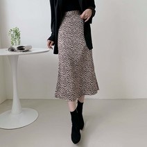 페미닌 레오파드 맥시스커트