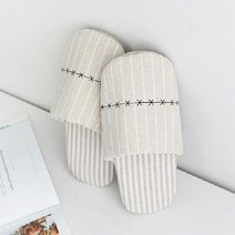 기타 베이지 자수 실내화