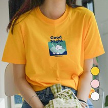 험블 험블 굿나잇베어 캐릭터 프린팅 라운드넥 데일리 반팔티 (6231822)