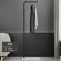 조앤샵 북유럽 스탠드 행거, 1.7M 스탠드-블랙 선반-화이트