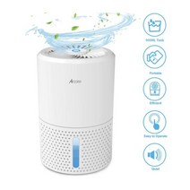 제습기 acare dehumidifier 습기 흡수기 공기 건조기 900ml 물 탱크 홈 지하실용 조용한 공기 욕실 옷장, 협력사, 하얀색, 영국 플러그