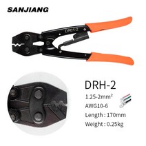 HS-16 크림퍼 플라이어 래칫 압착 공구 비 절연 단자 AWG 22-6 광택 조 압력 조절 장치, 01 DRH-2