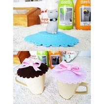 귀여운 감성 소품 도도냥이 리본 컵 뚜껑 덮개, 도도캣 블랙캣