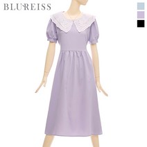 블루레이스 블루레이스 레이스배색카라플레어원피스_B2M1OP3351