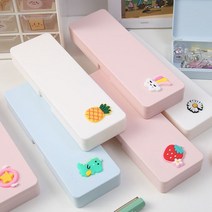 PKFARM 큐티 포인트 사각 플라스틱 필통 케이스 하드 펜슬케이스, 1개, 핑크딸기