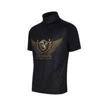 AT-655 반소매 집업티셔츠 (블랙), 블랙／L(100)