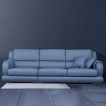 온가구 온가구 포레치 블루 4인용 가죽소파 거실사무실병원휴게실쇼파, 공간마켓 본상품선택, 쿠팡 본상품선택