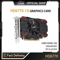 jingsha hd6770 그래픽 카드 pci-e2.0 x16 1gb gddr5 128bit vga dvi-i hdmi 호환 비디오 카드 for amd radeon hd 6770, 없음