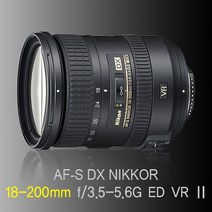 니콘 [정품] Nikon AF-S DX NIKKOR 18-200mm F3.5-5.6G ED VR II 전용후드+UV필터 포함 k, 단품