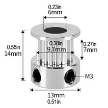 타이밍풀리 2GT 풀리 16 치아 폭 6mm 밍 벨트 휠 3D 프린터 밀링 머신 용 액세서리 CNC 엔진 거품, 02 B