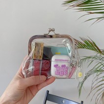 PVC 투명 똑딱이 동전지갑 화장품 파우치 [PVC Clear Button Coin Purse Cosmetic Pouch]