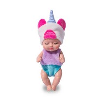 다양한 스타일의 수면 아기 인형 동물 아기 시뮬레이션 태어난 아기 DIY 이 선물용 의류, Doll with Clothes, 퍼플 블루